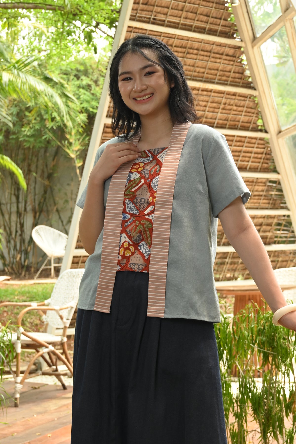 Kebaya Short Part Grey PART0592