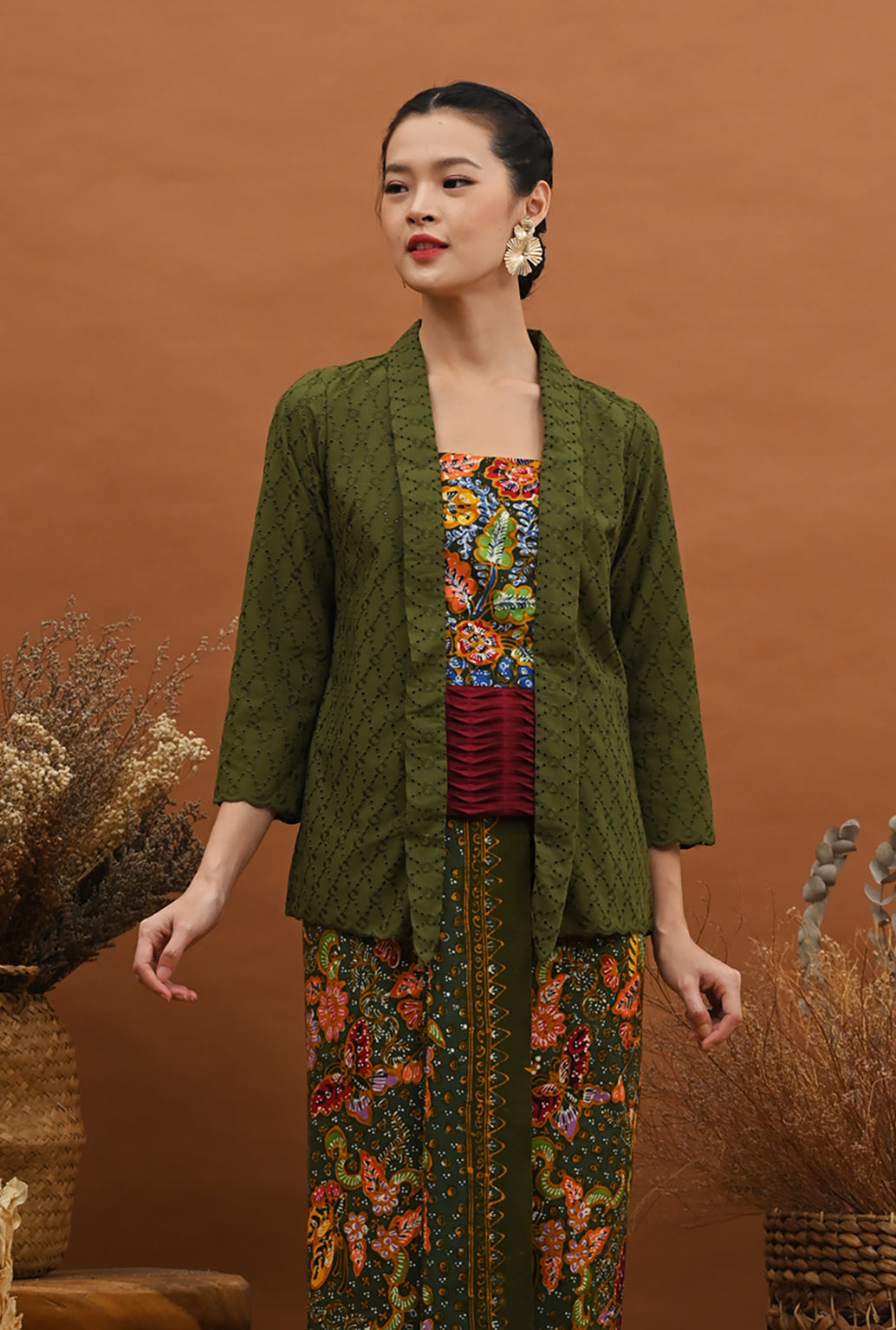 Kebaya Kartini Green Lasem T2860