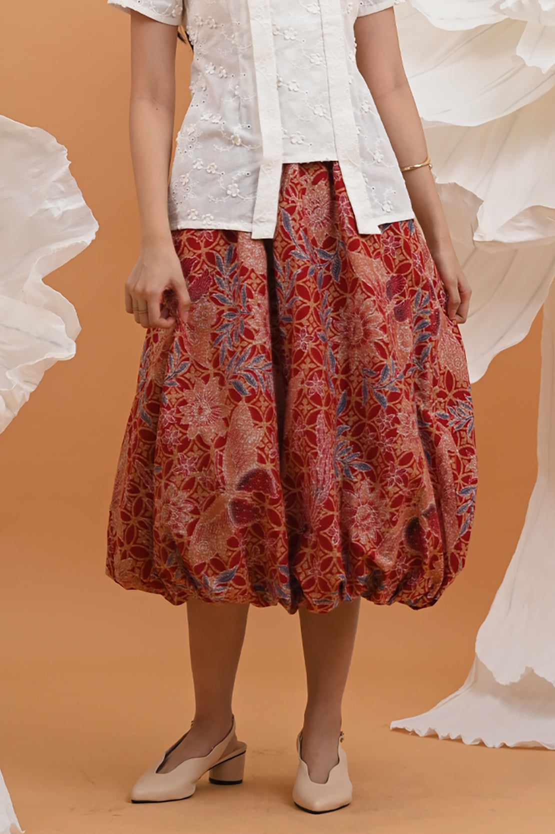 Balloon Skirt Encim Red P0467