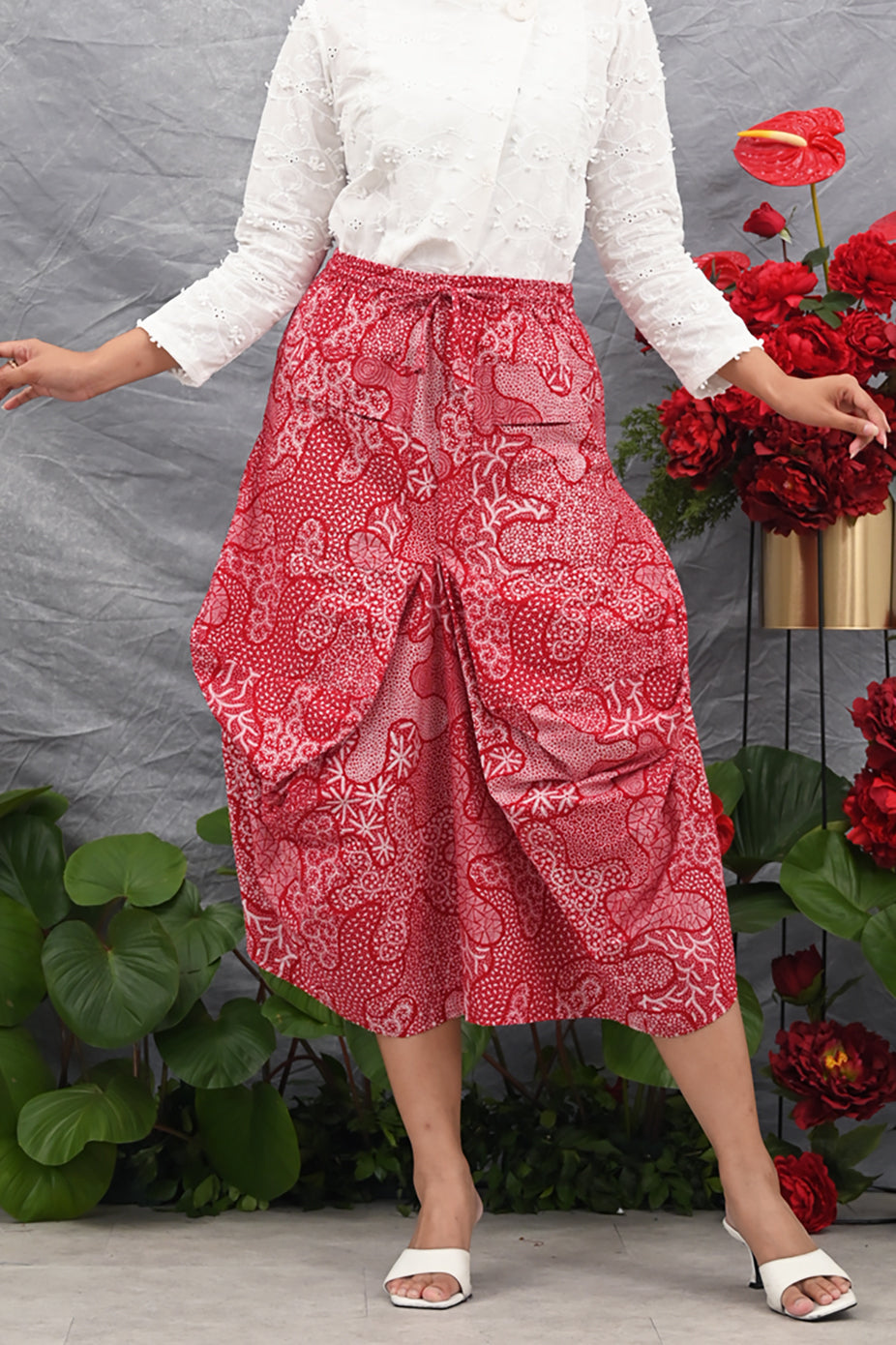 Adara Skirt Encim Merah Putih P0530