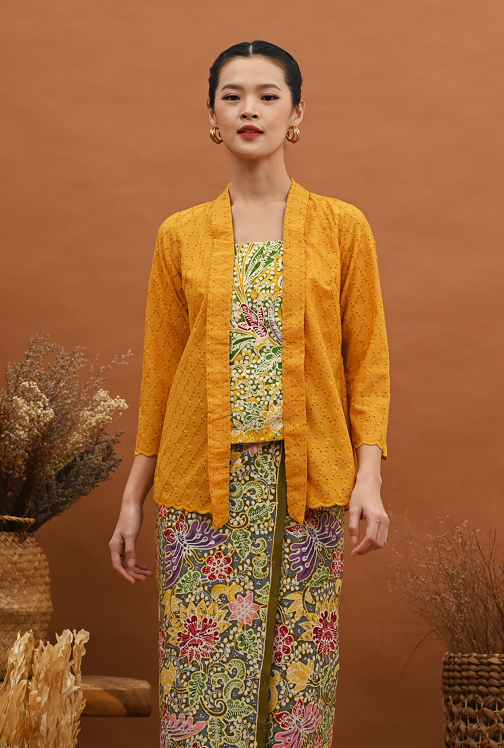 Kebaya Kartini Yellow Lasem T2862