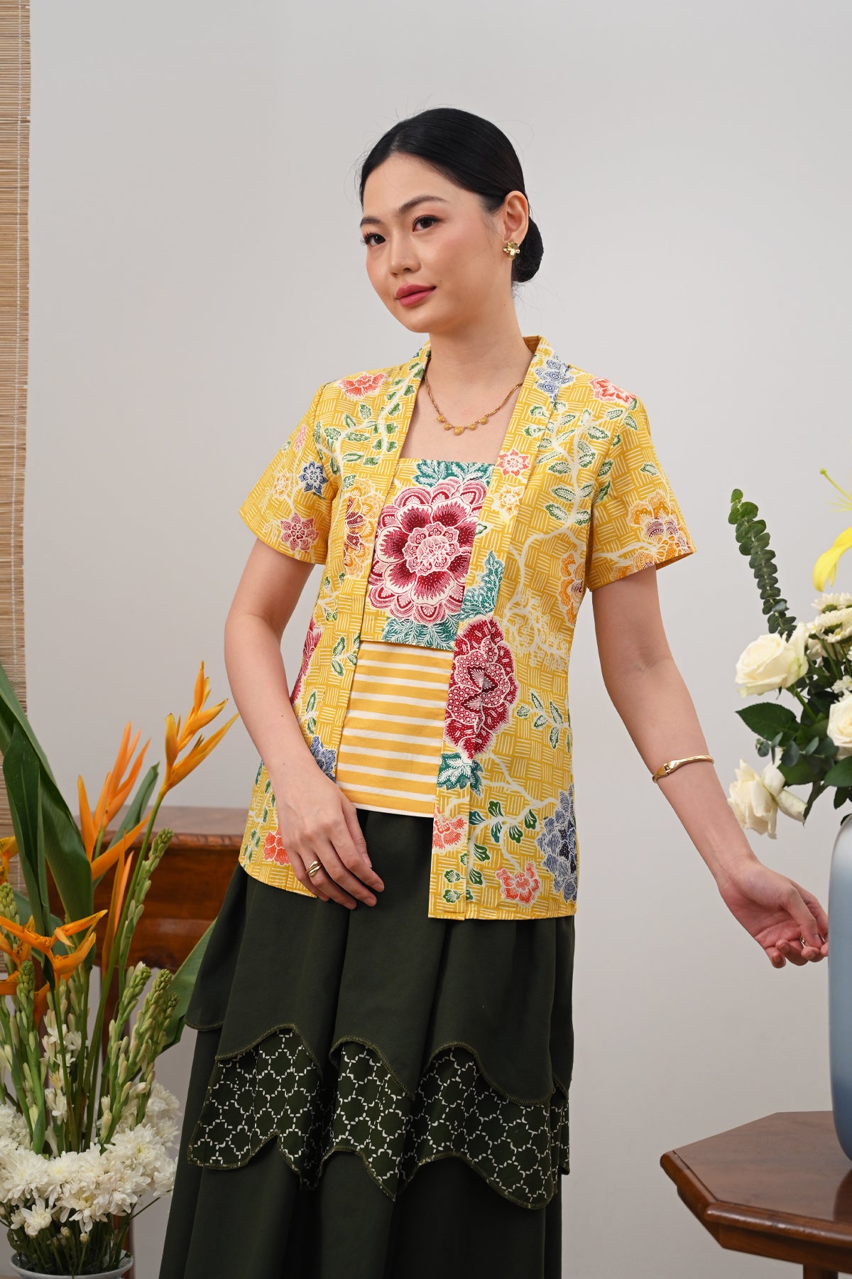 Kebaya Simbok Encim Yellow T5637