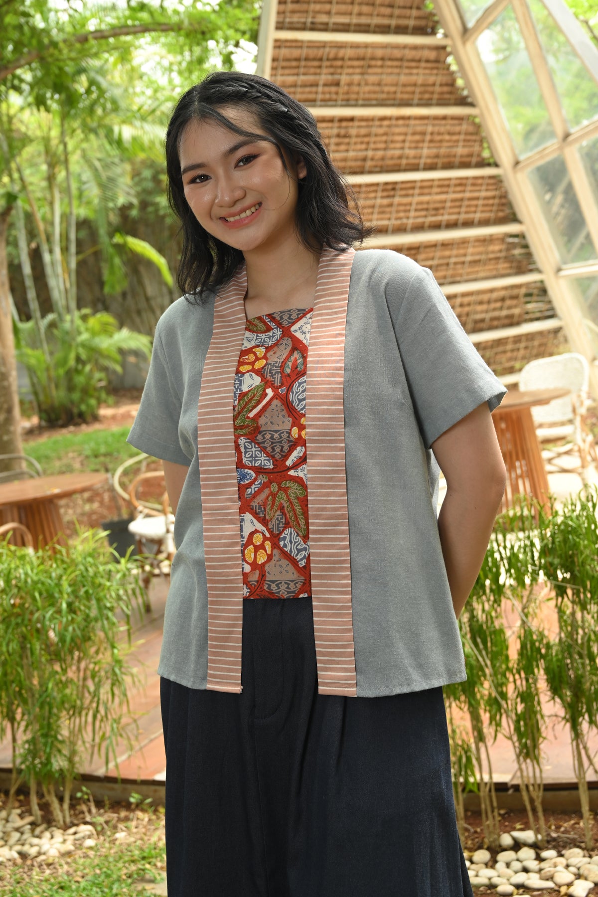 Kebaya Short Part Grey PART0592