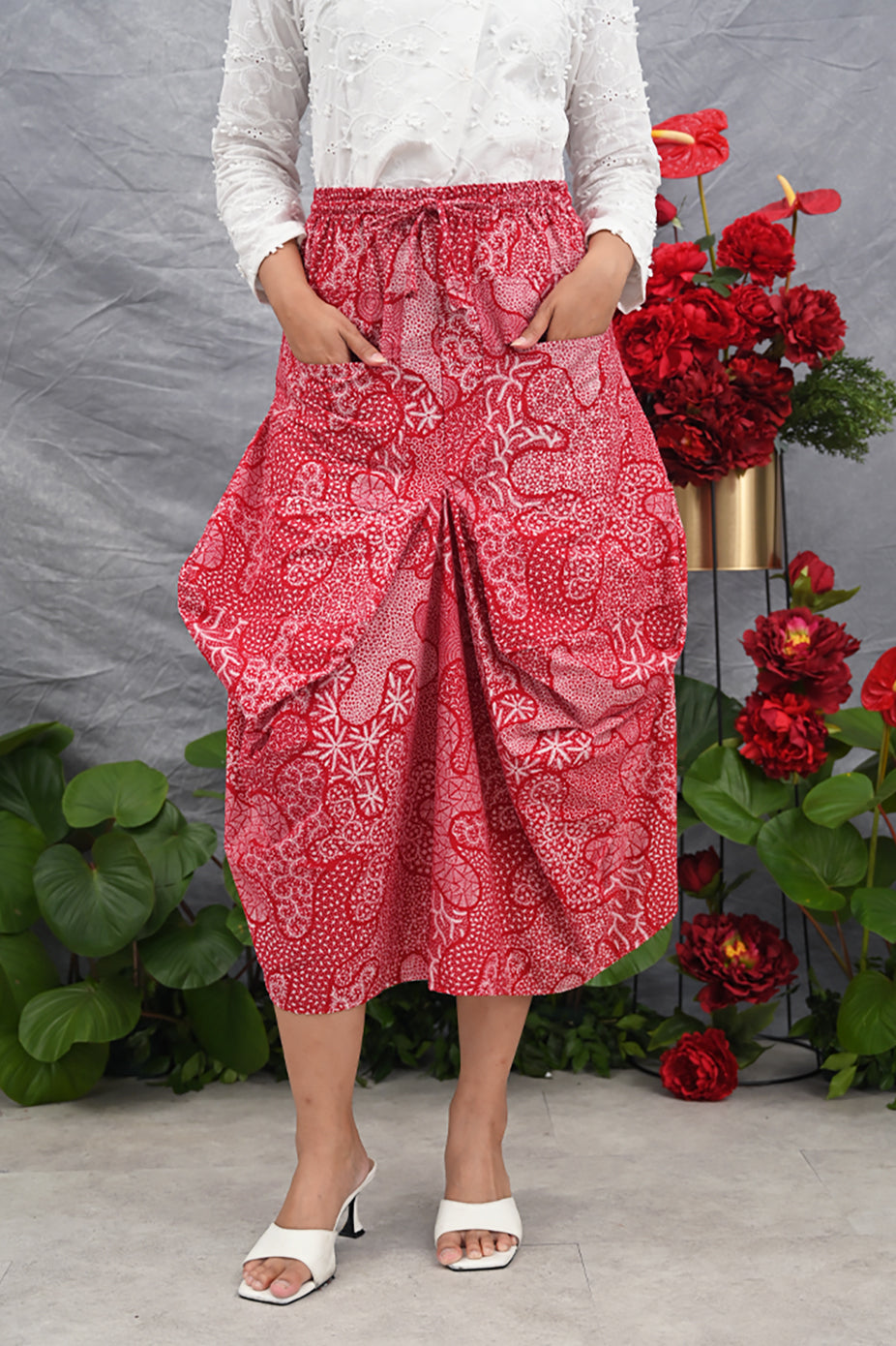 Adara Skirt Encim Merah Putih P0530