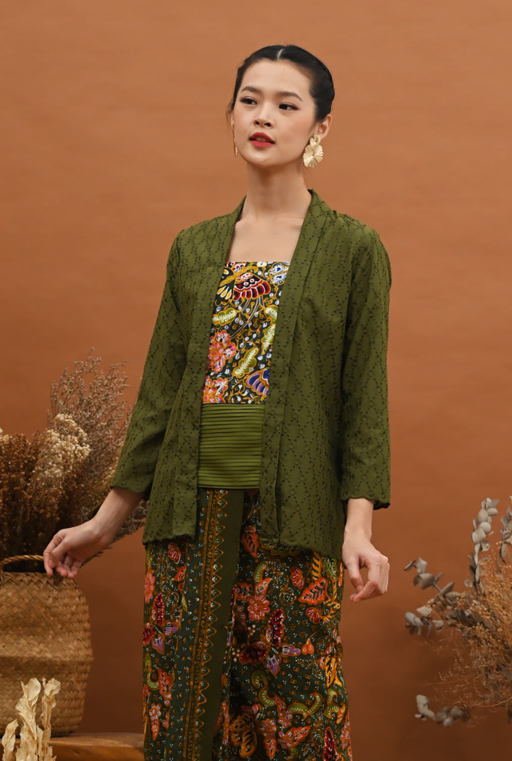 Kebaya Kartini Green Lasem T2849