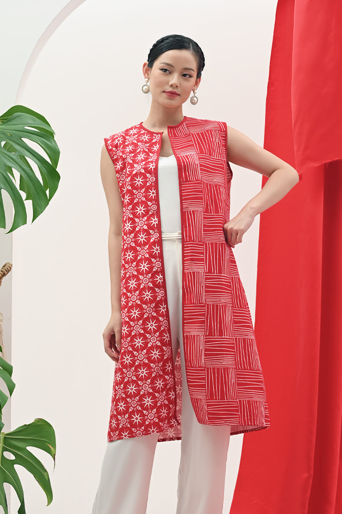 Outer Long Garut Merah Putih T3104