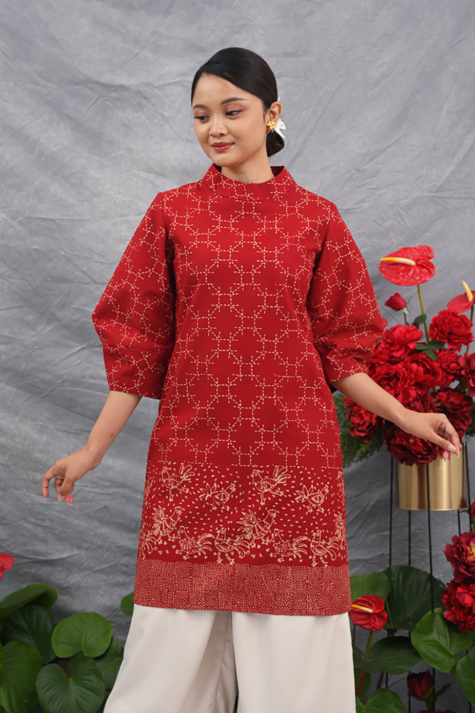 Lesi Dress Garut Merah D0550