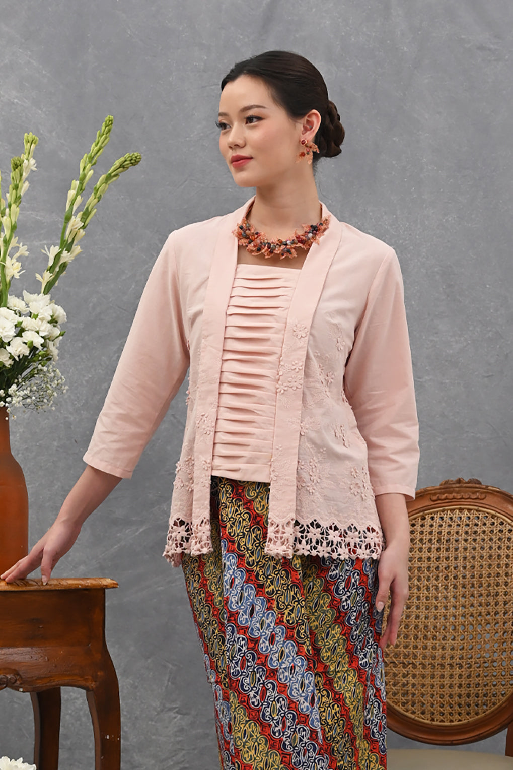 Kebaya Long Basic Pink T4051
