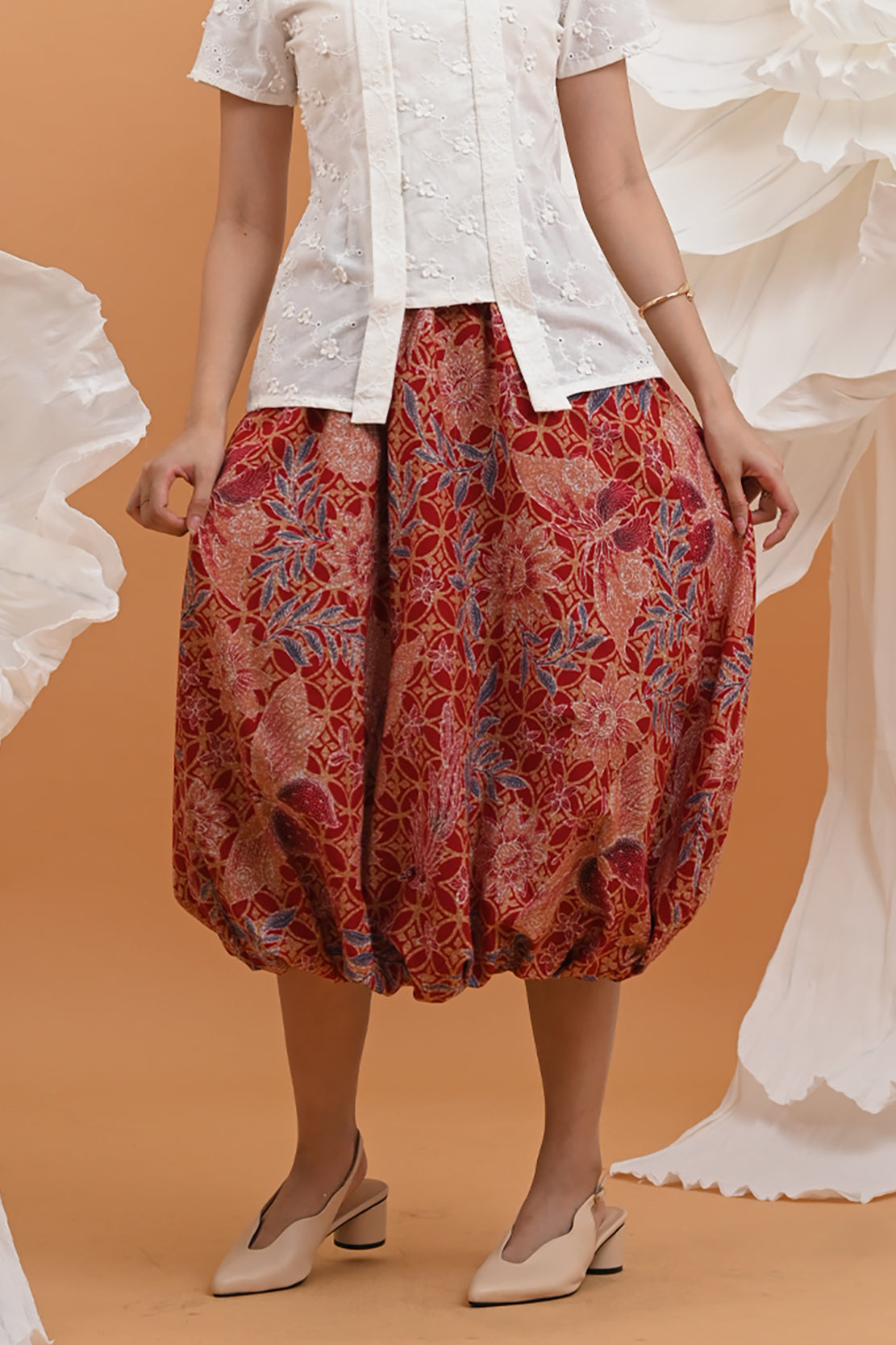 Balloon Skirt Encim Red P0467