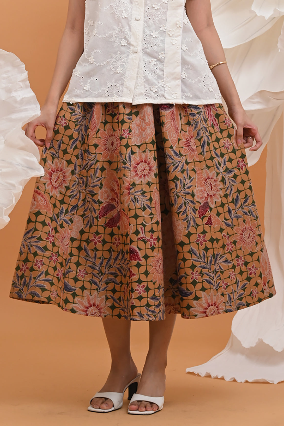 Encim Skirt Green Brown P0470