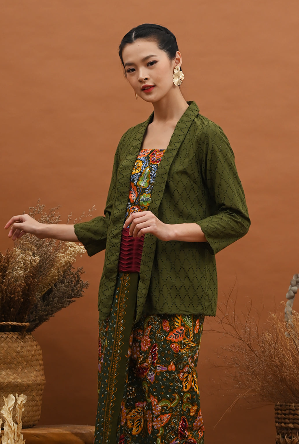 Kebaya Kartini Green Lasem T2860