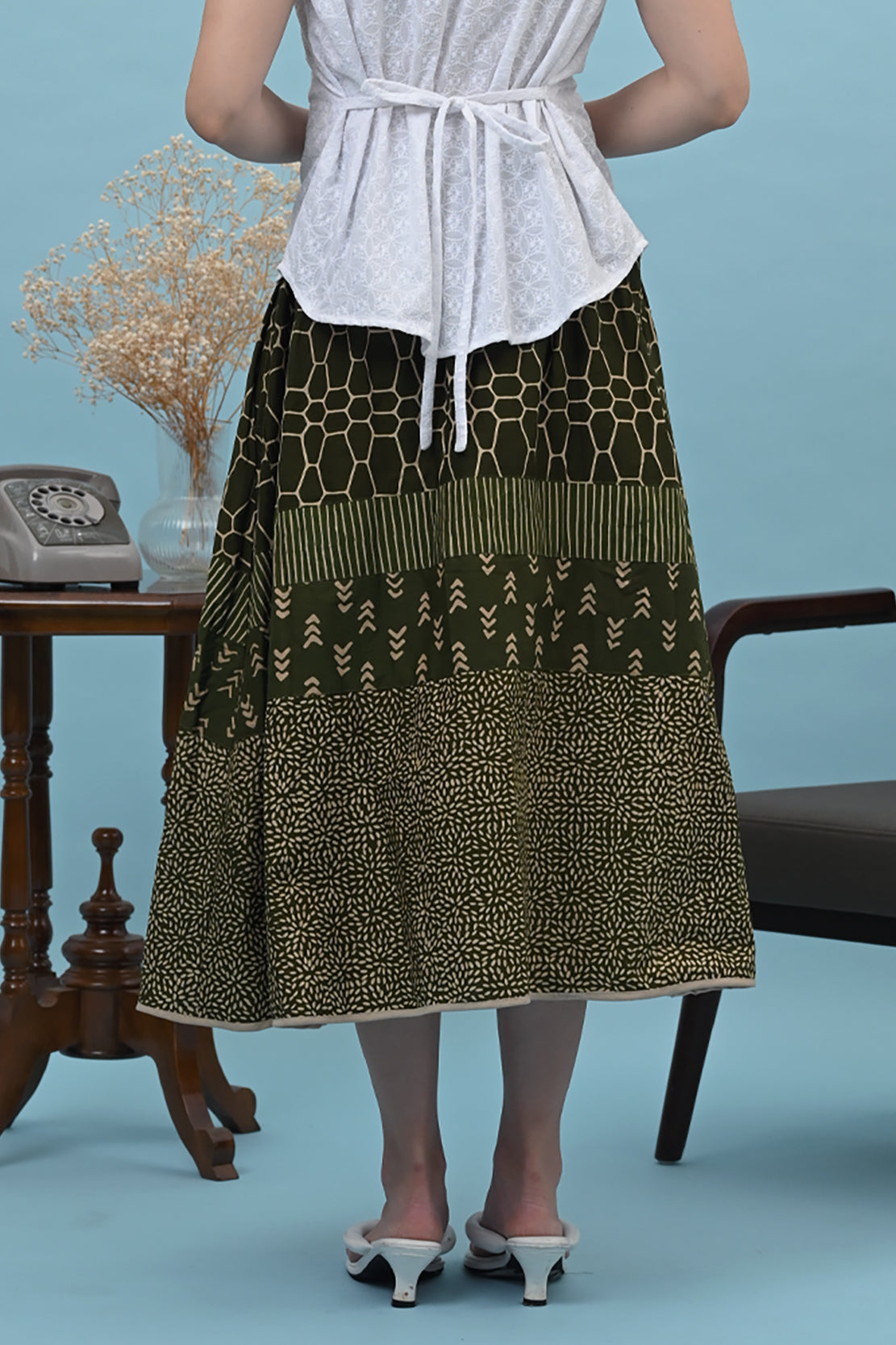 Emma Skirt Garut Green P0357