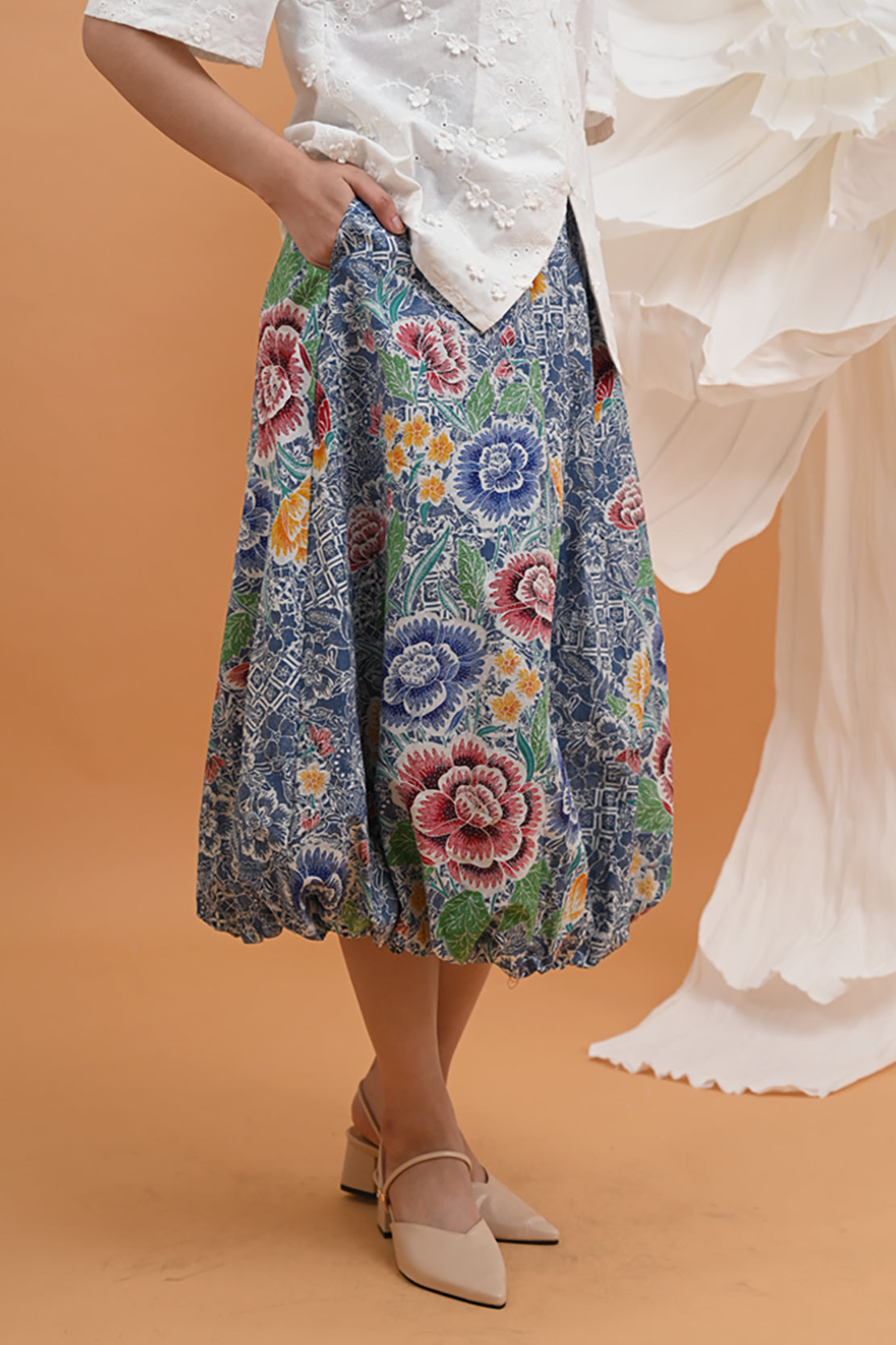 Balloon Skirt Encim Blue P0466