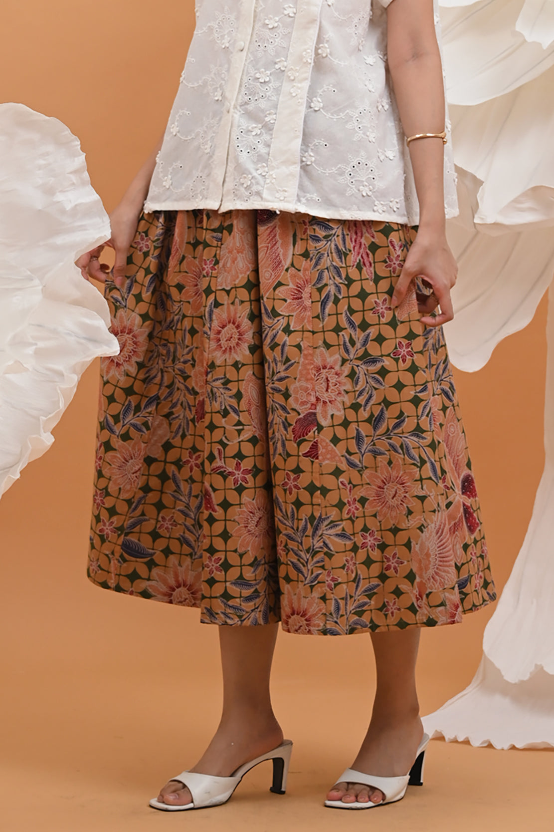 Encim Skirt Green Brown P0470