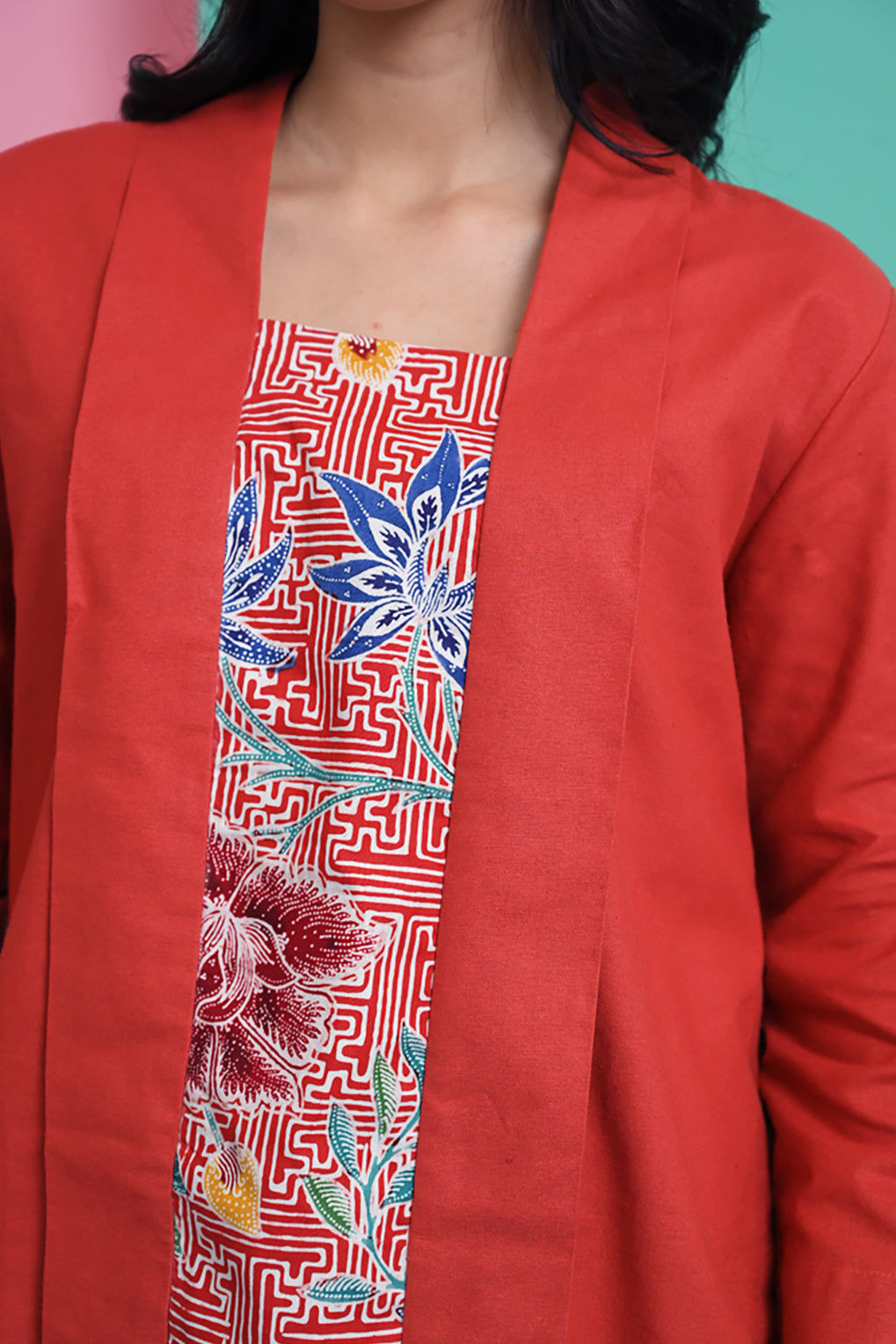 Kebaya Simple Red Long PART of Mirae PART0302