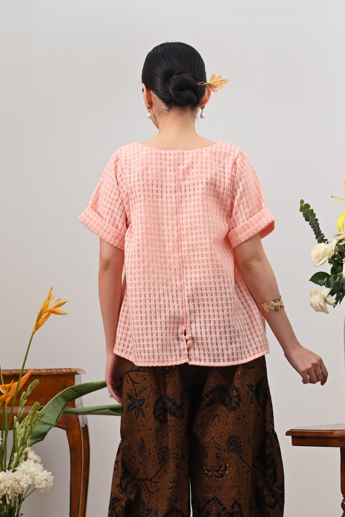 Kebaya Libra Organza Salmon T5593