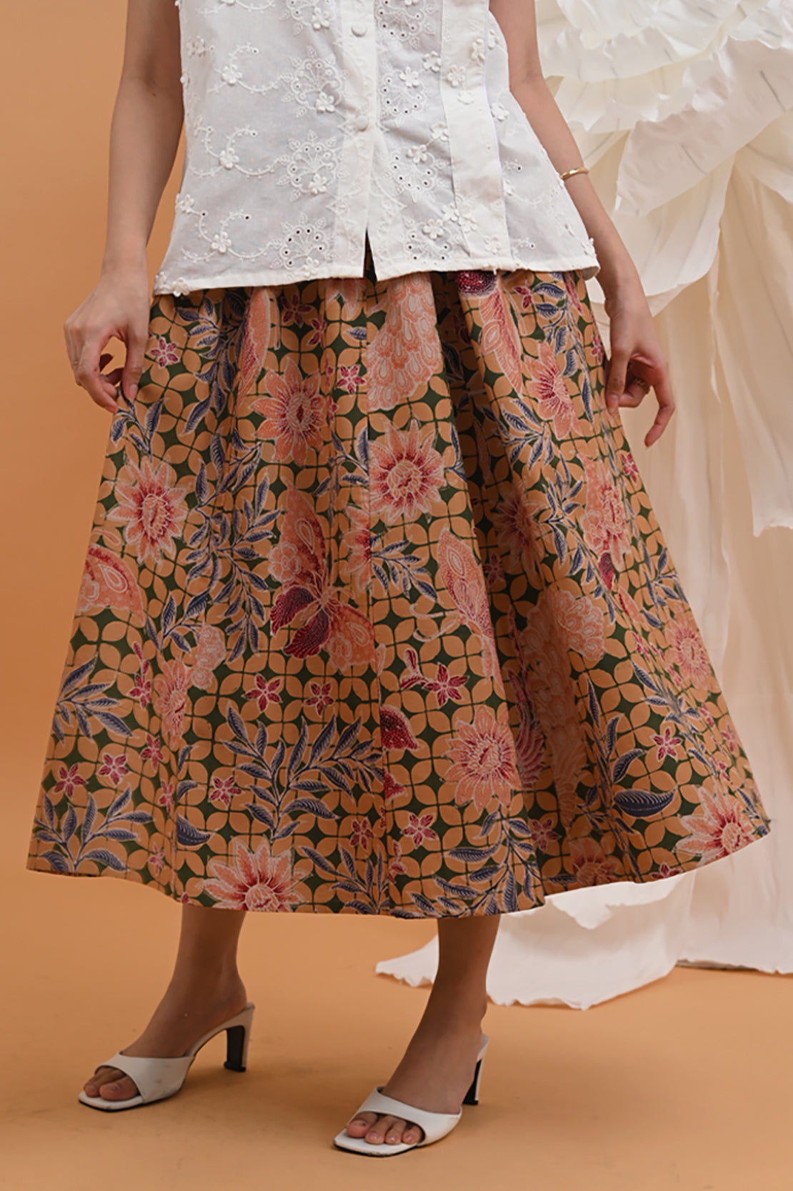 Encim Skirt Green Brown P0470