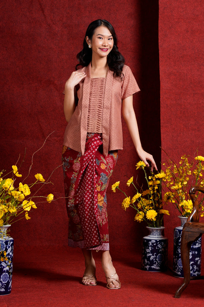 Kebaya Opnaisel Brown Dobi CNY T2733