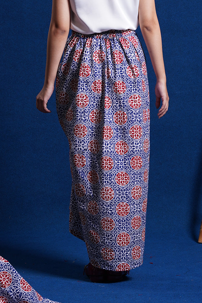 Jlamprang Skirt Blue P0189