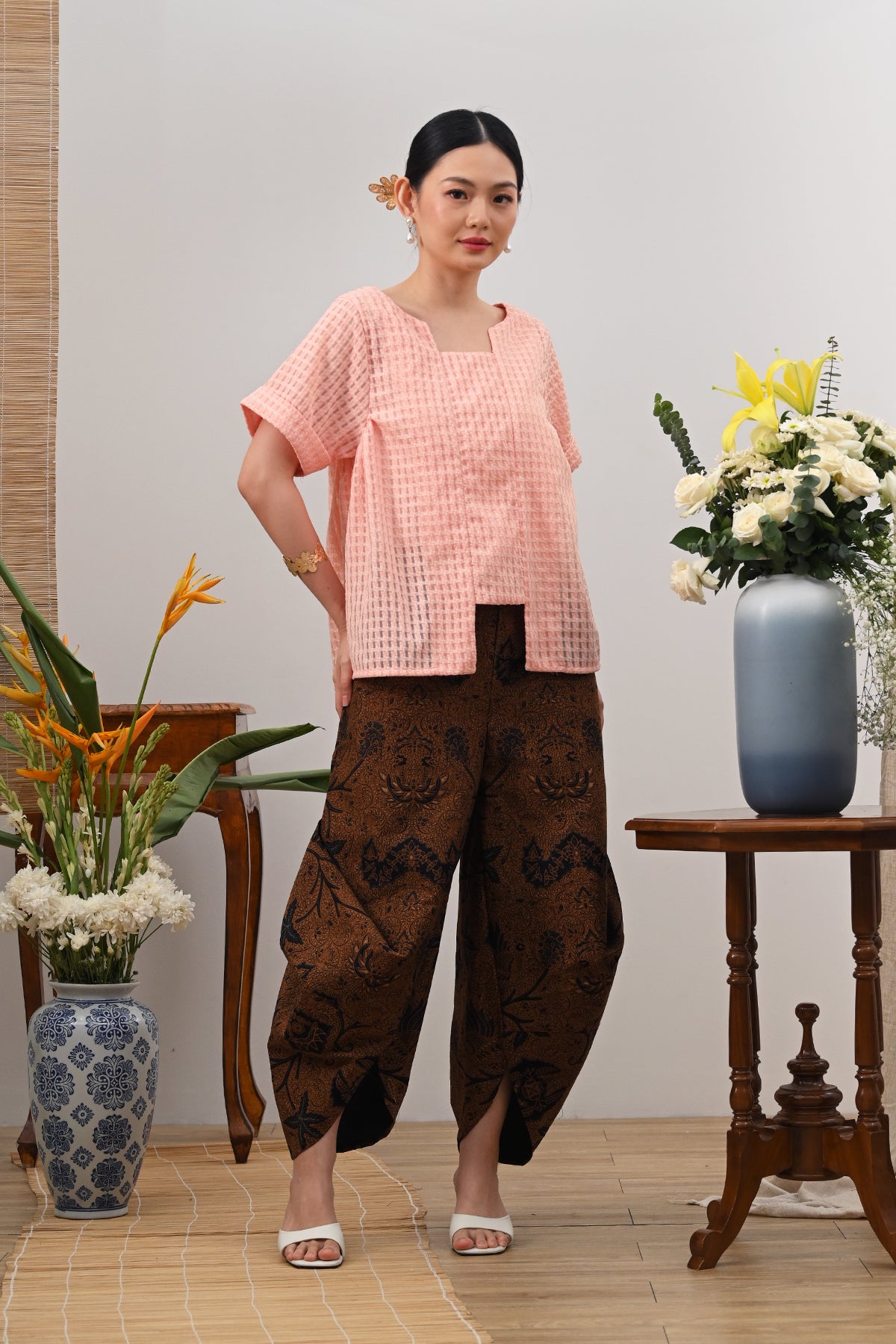 Kebaya Libra Organza Salmon T5593