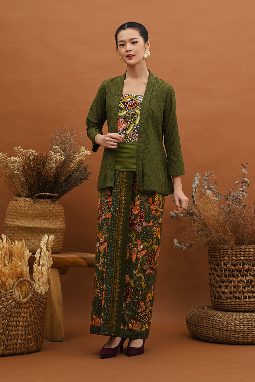 Kebaya Kartini Green Lasem T2849