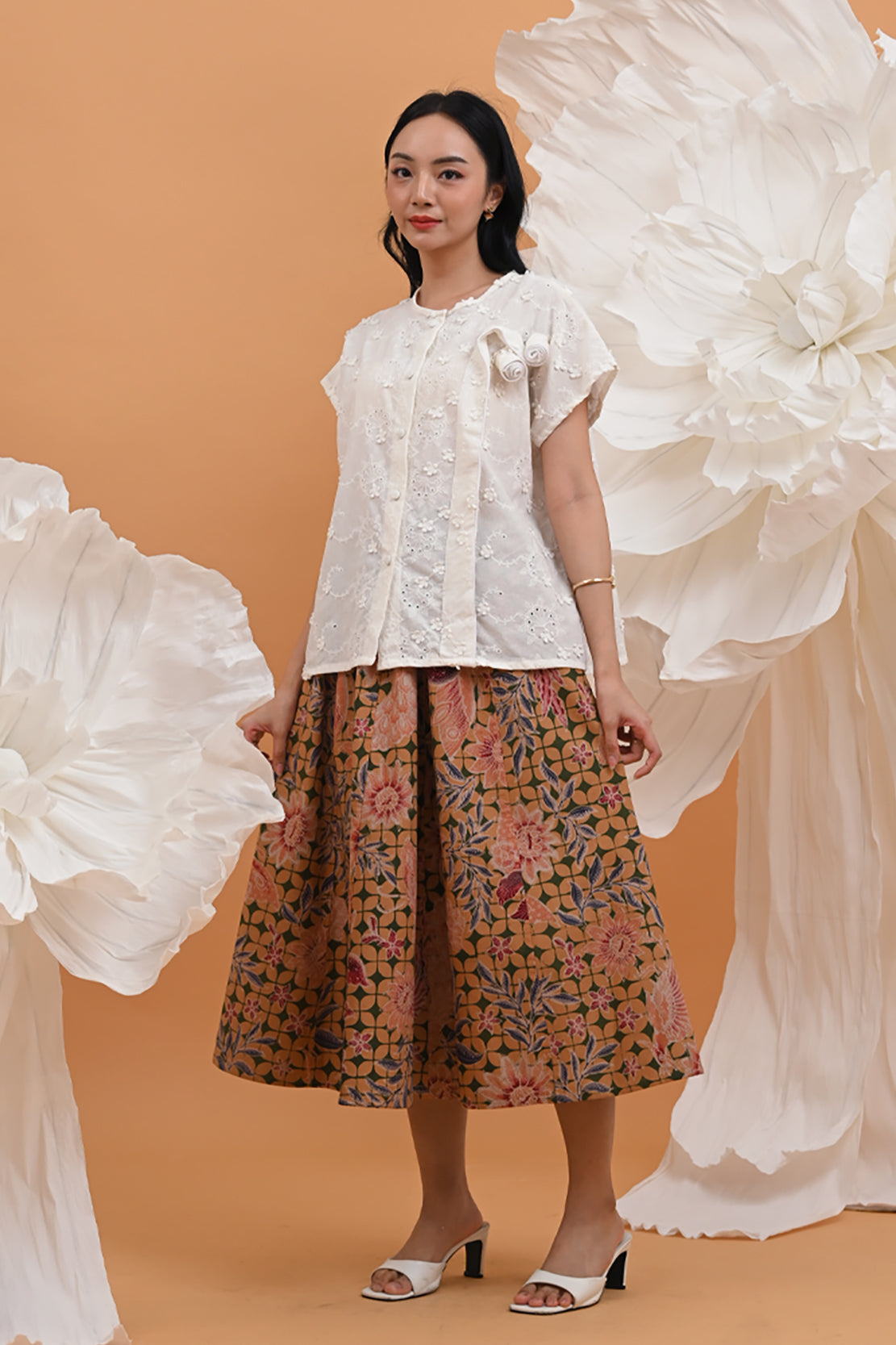 Encim Skirt Green Brown P0470