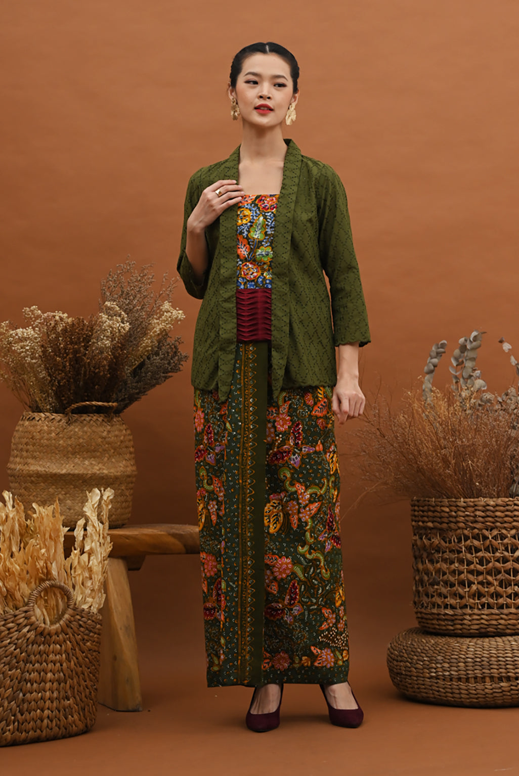 Kebaya Kartini Green Lasem T2860