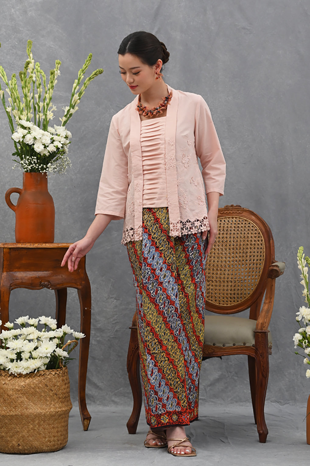 Kebaya Long Basic Pink T4051