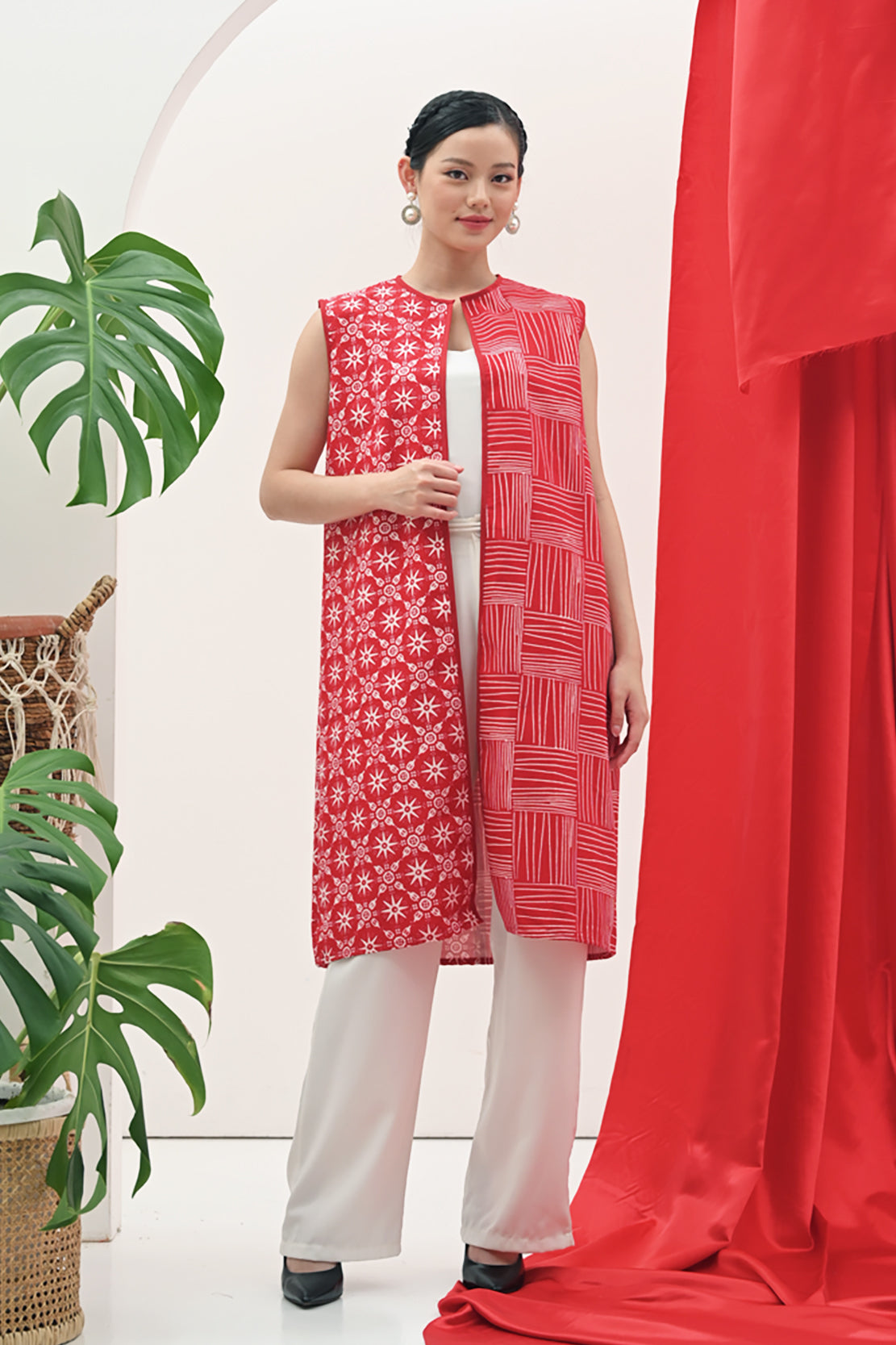 Outer Long Garut Merah Putih T3104