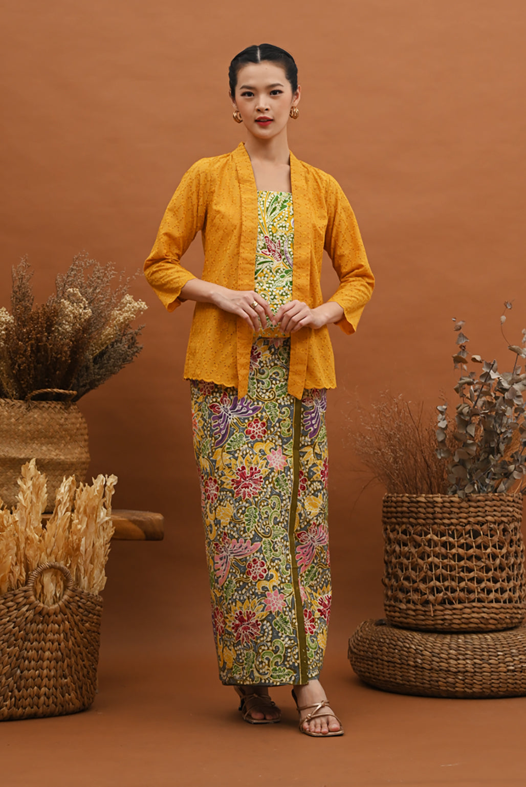Kebaya Kartini Yellow Lasem T2862
