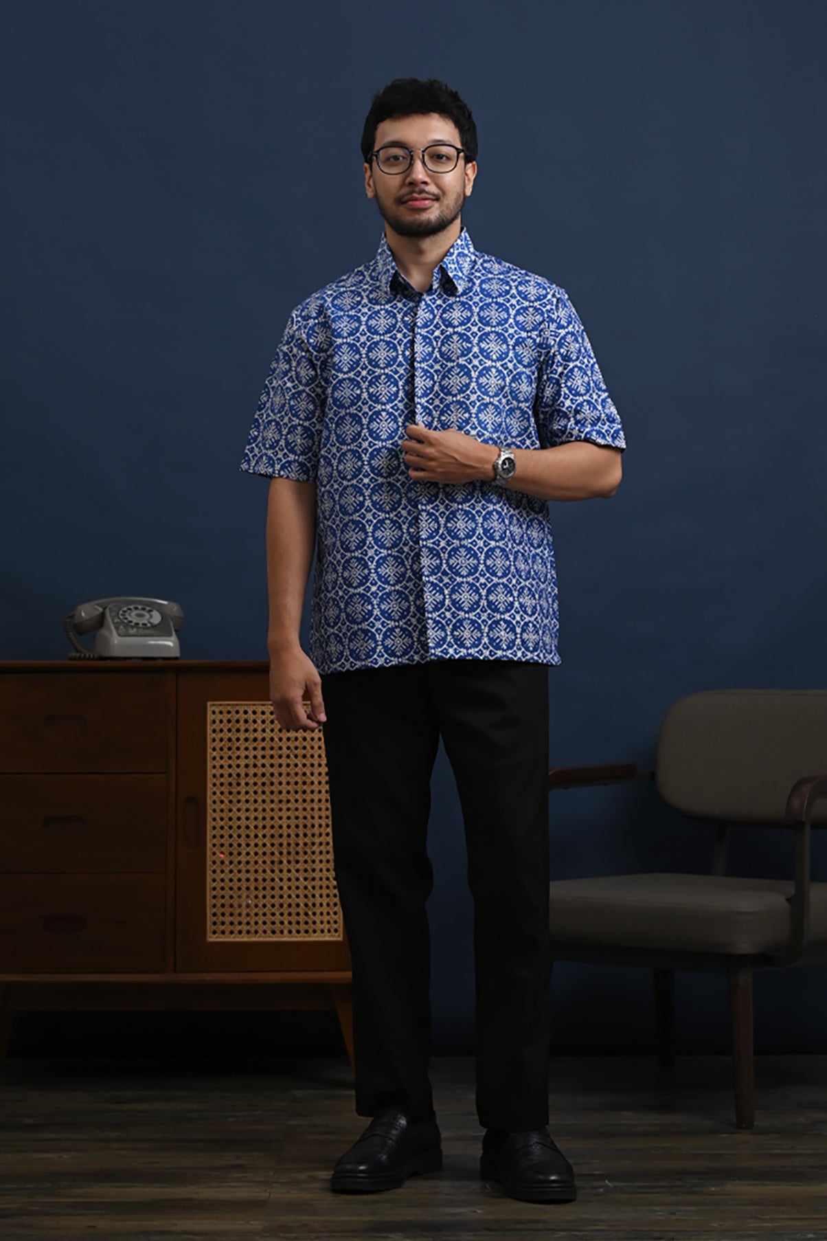 Jlamprang Blue Short M0307