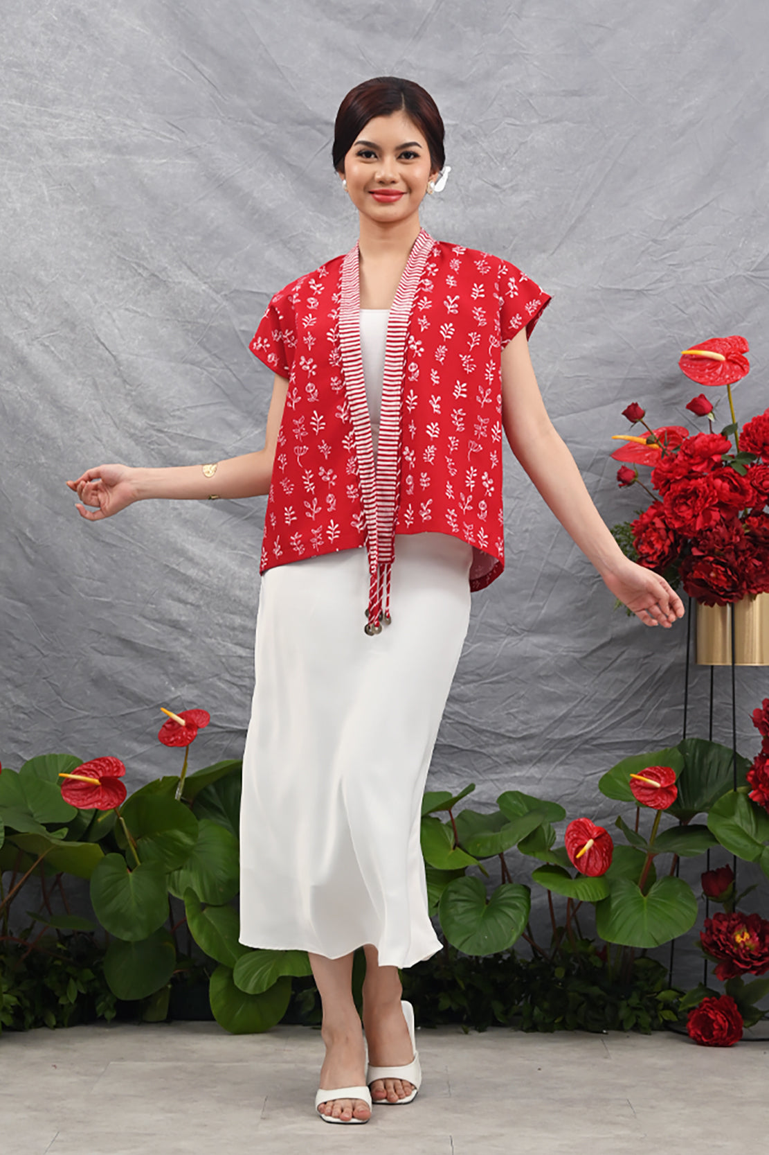 Outer Koin Short Garut Merah Putih T4533