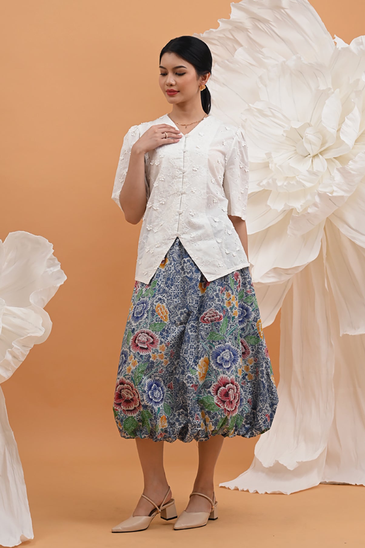 Balloon Skirt Encim Blue P0466