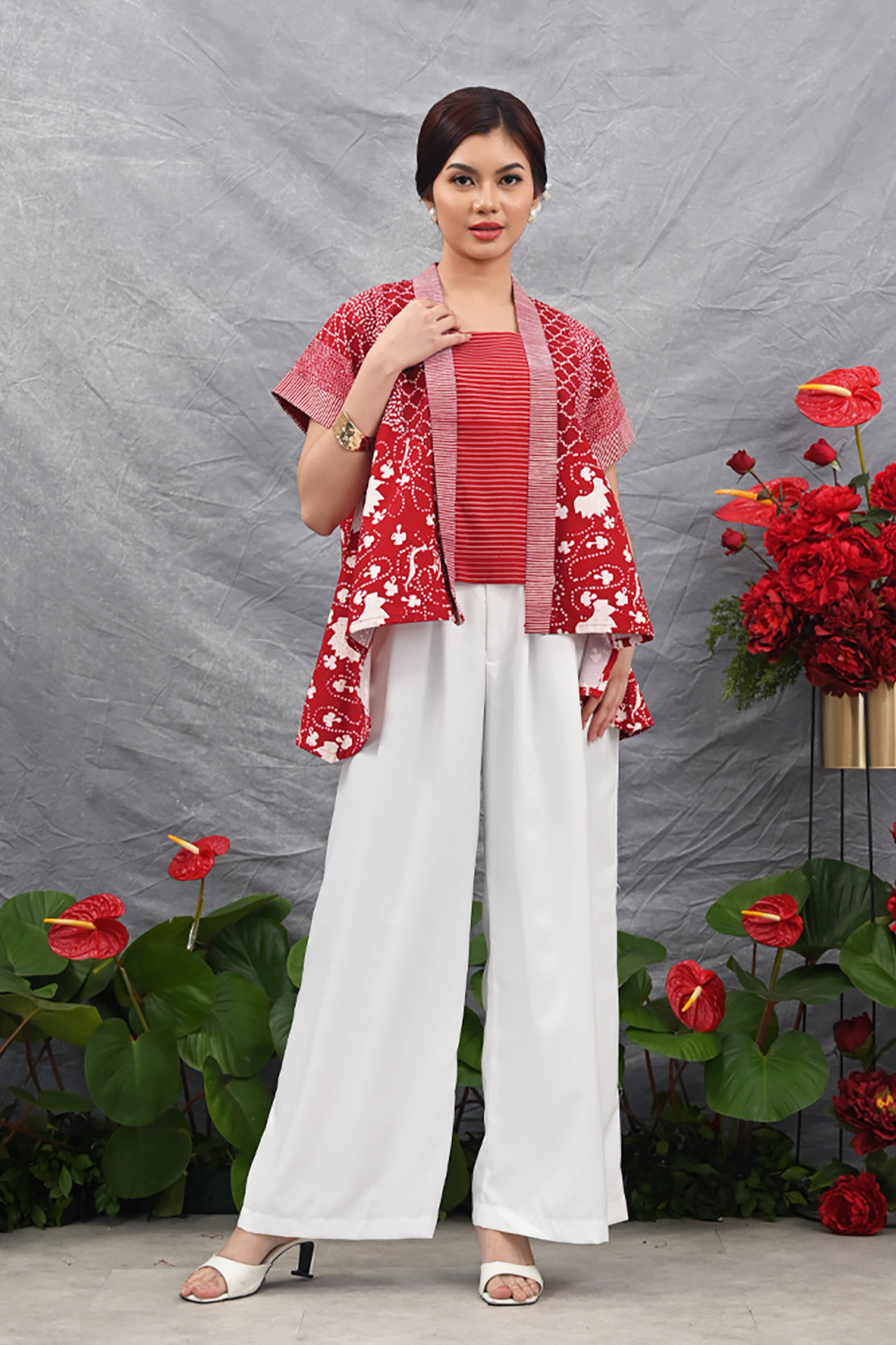 Kebaya Mampang Merah Putih T4540