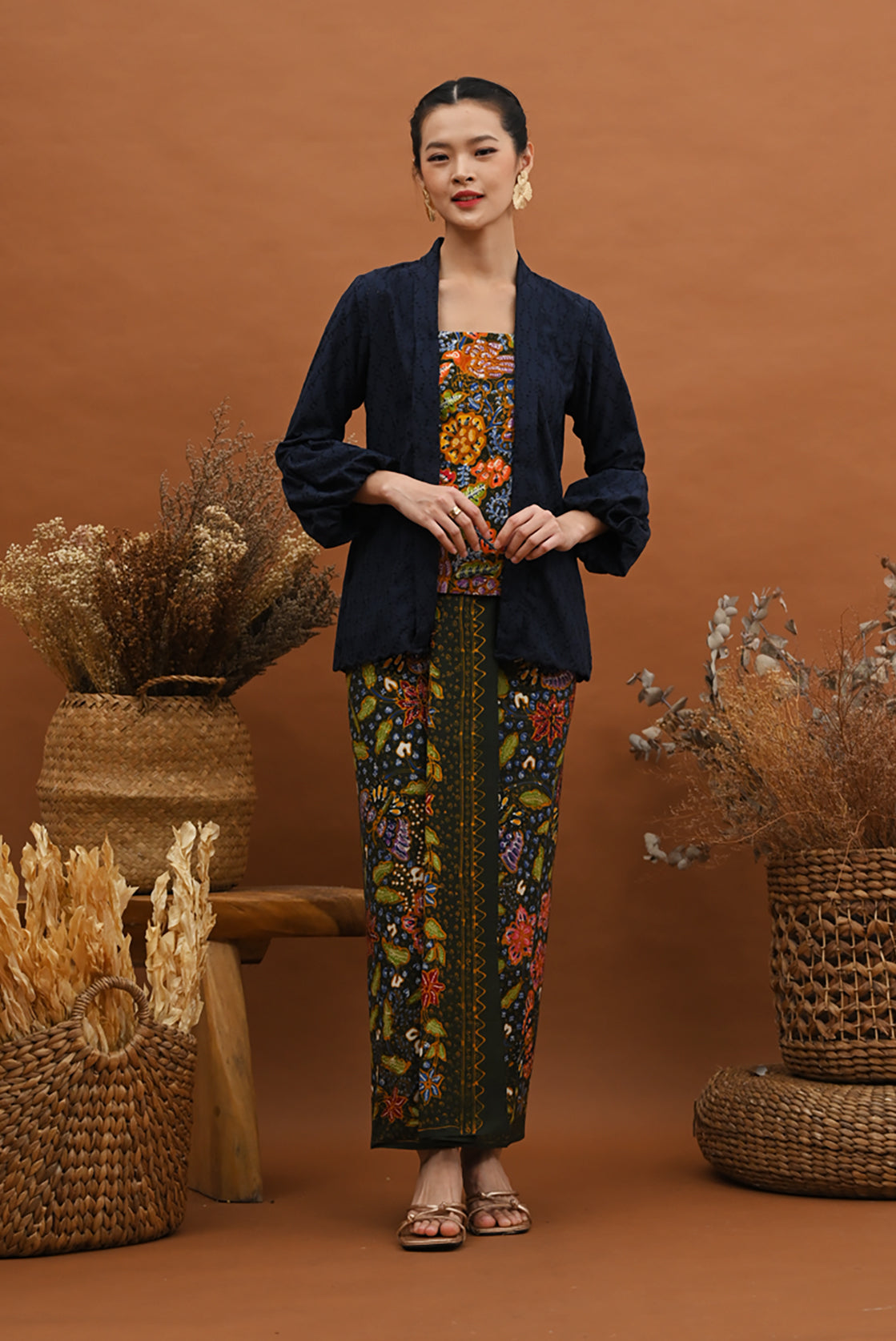 Kebaya Kartini Blue Lasem T2851