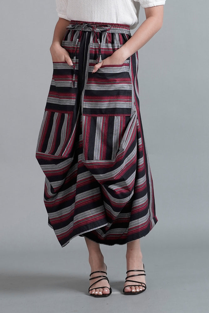 Adara Lurik Maroon Black P0145