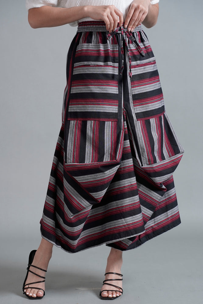 Adara Lurik Maroon Black P0145