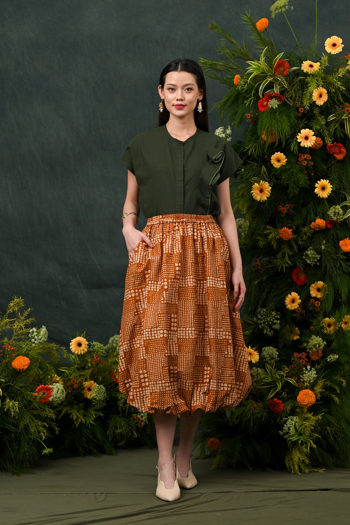 Ballon Skirt Garut Brown P0717