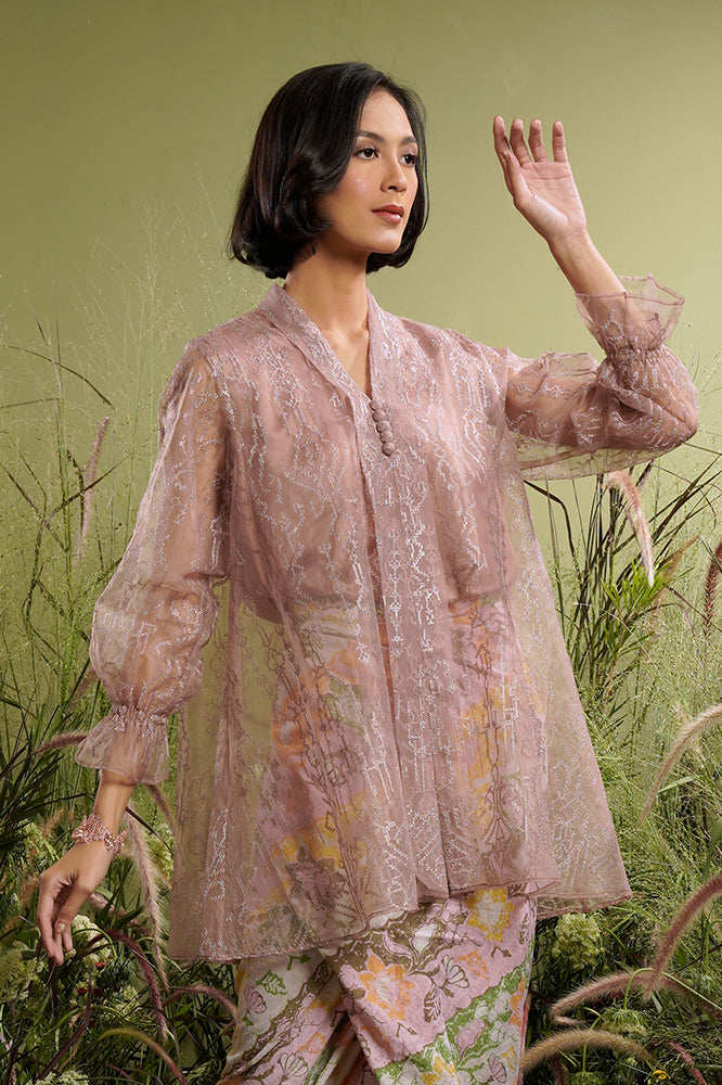 Alesha Organza Brown W Camisole T2147