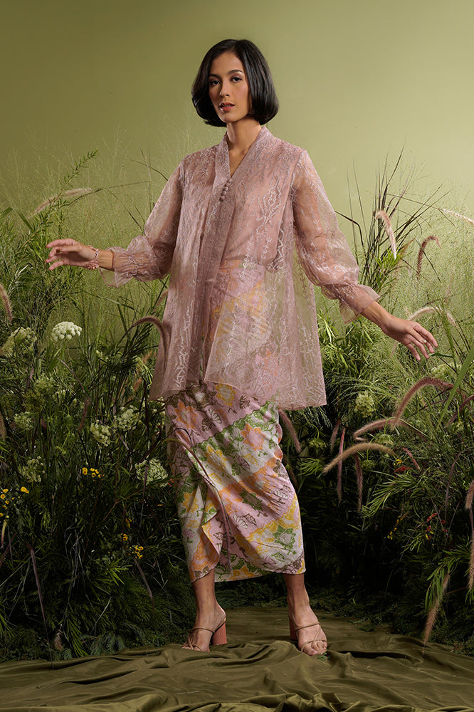 Alesha Organza Brown W Camisole T2147