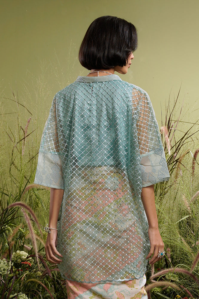 Kusuma Organza Green W Camisole T2138