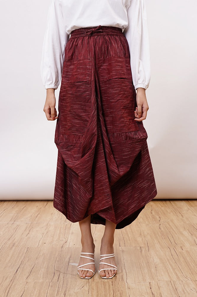 Adara Skirt Maroon P0057