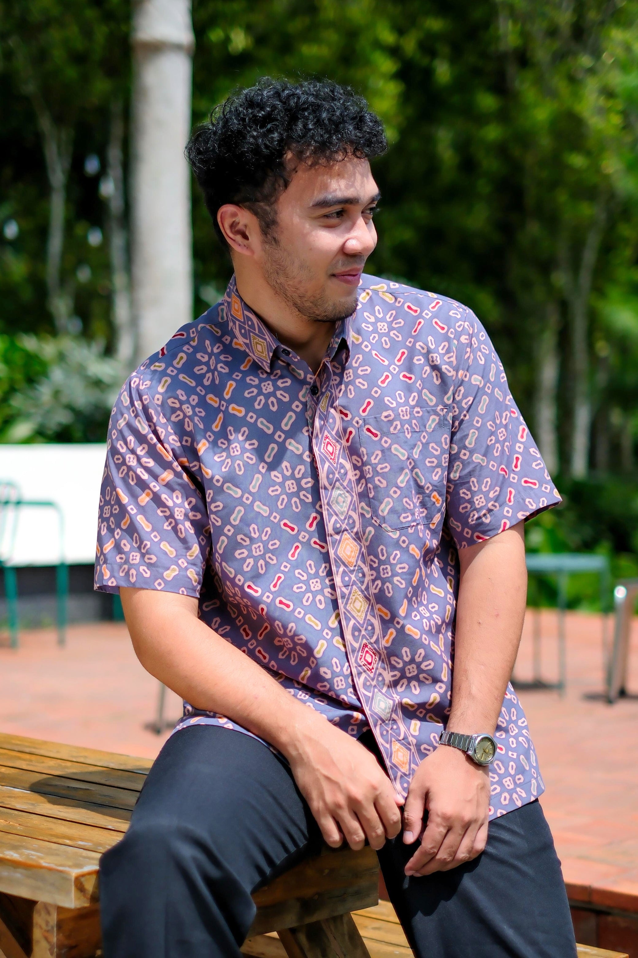 Bayu Wonogiren Blue Short M0290