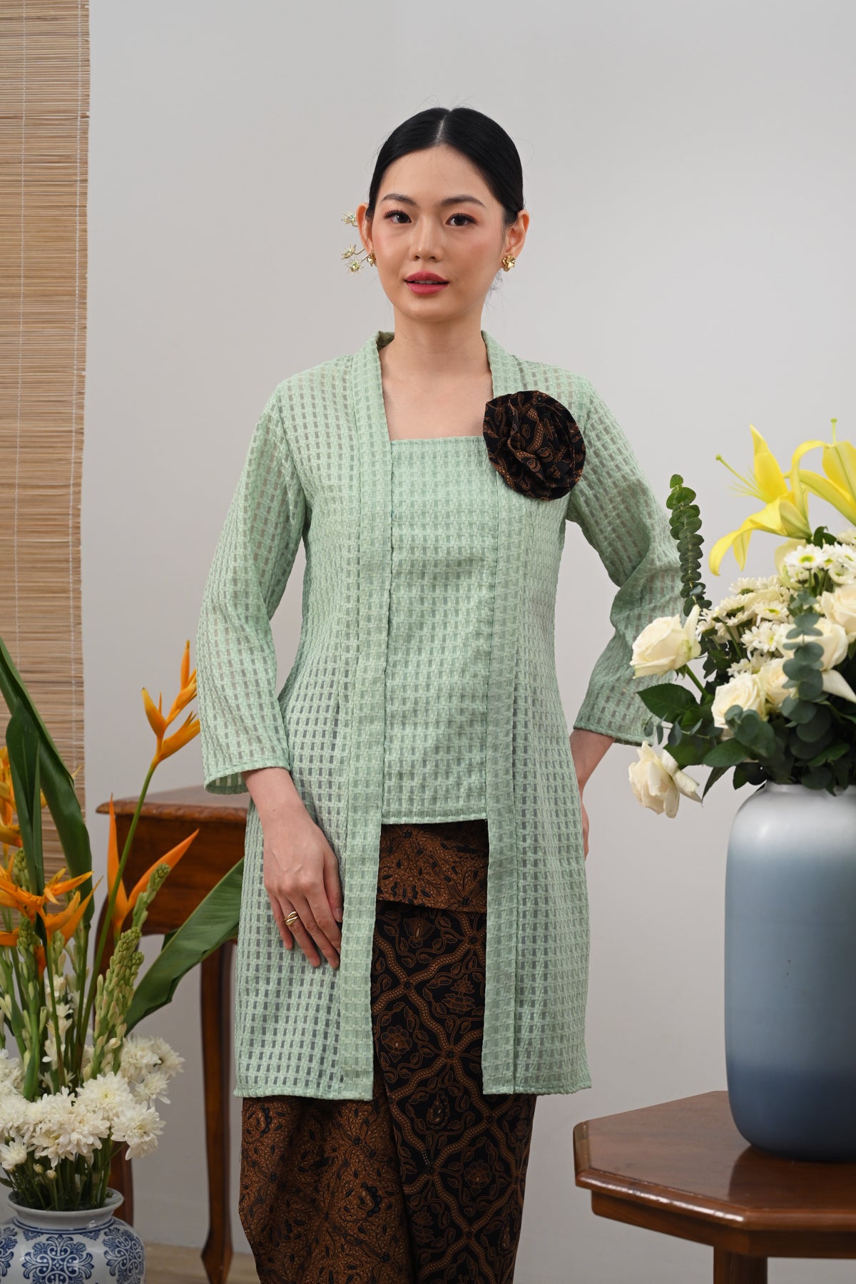 Kebaya Aling Organza Mint Basic T5615