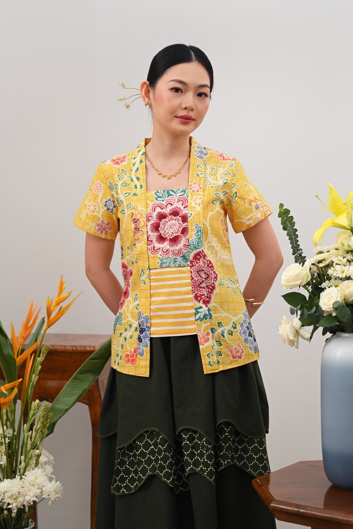 Kebaya Simbok Encim Yellow T5637