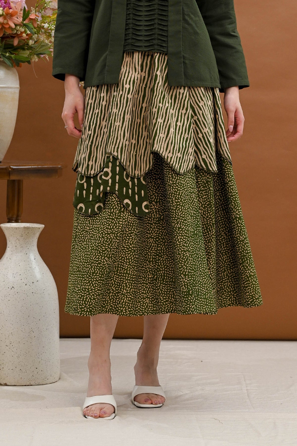 Tila Skirt Garut Green P0666