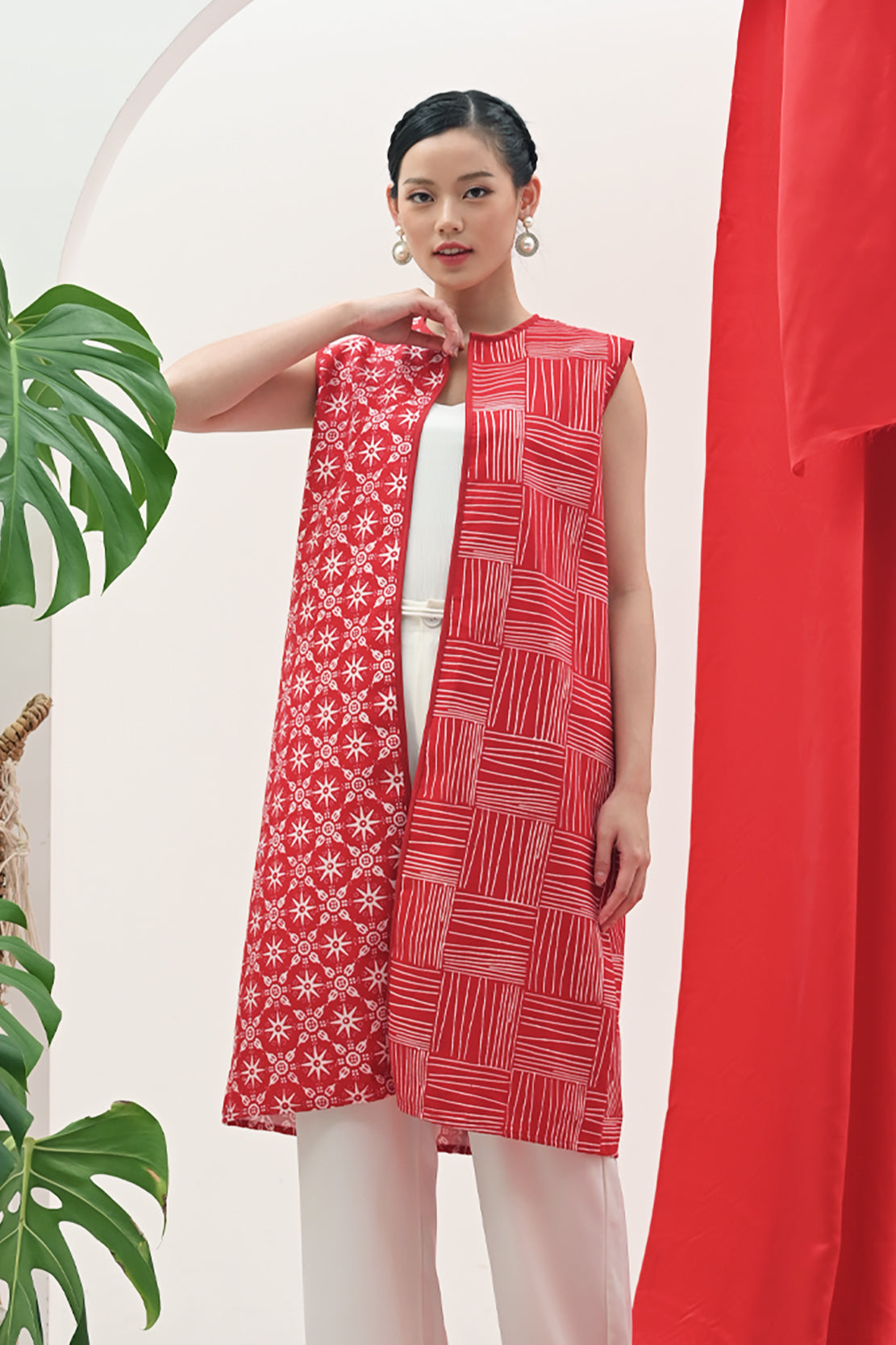 Outer Long Garut Merah Putih T3104