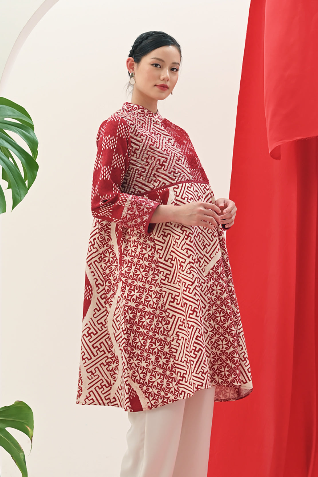 Abaya Dobi Merah Putih D0475