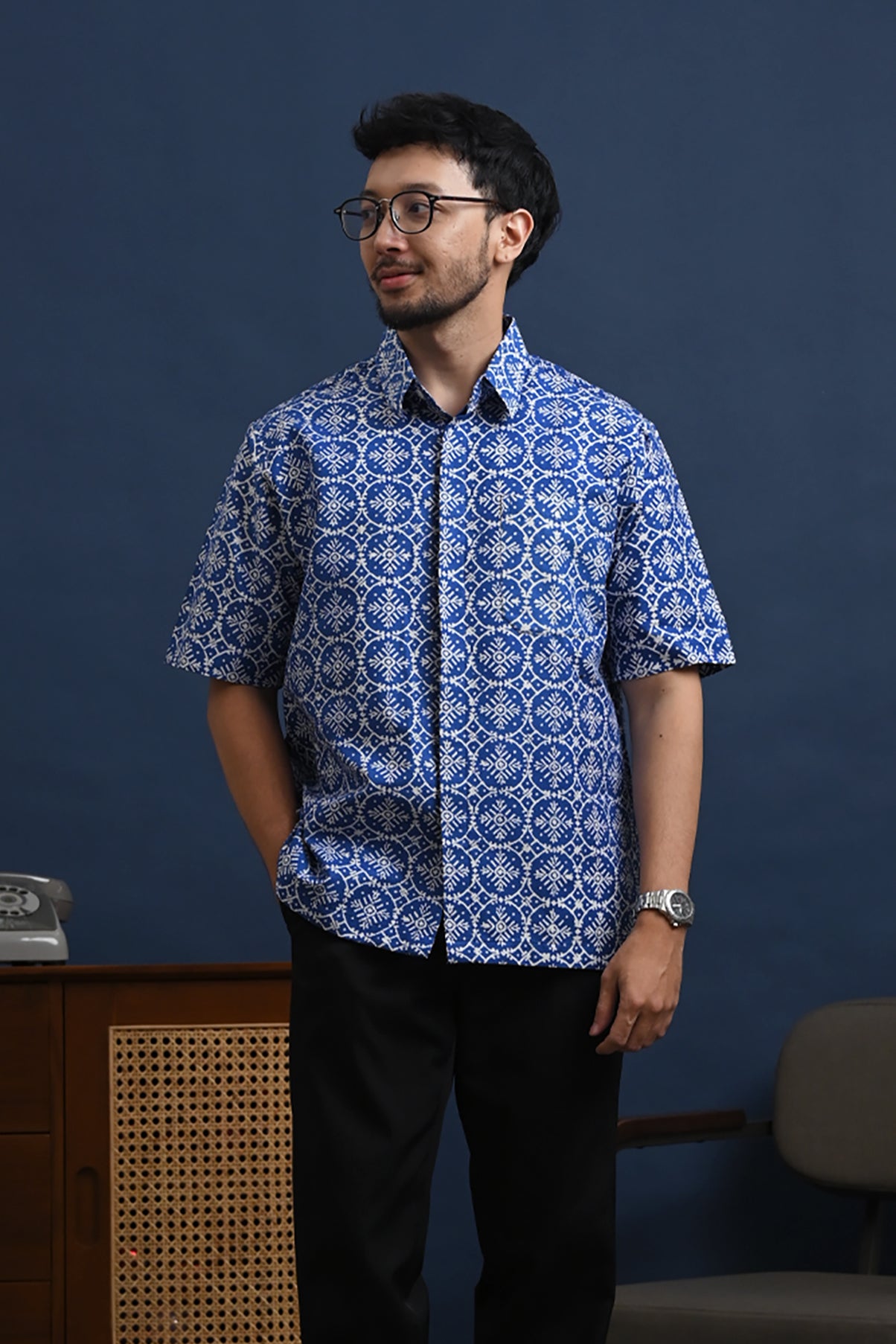 Jlamprang Blue Short M0307