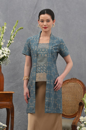 Kebaya Aling Garut Short Blue T4011